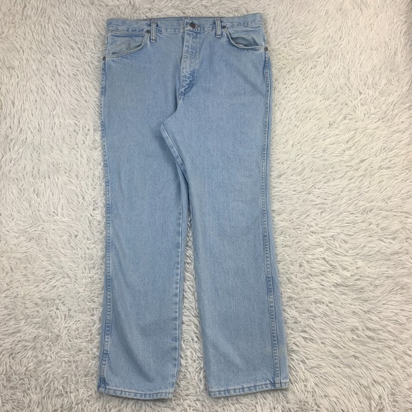 Vintage Wrangler Jeans 35x29 Blue Pants Slim 936 Cowboy Western Denim Tag 36x30 - Picture 1 of 13
